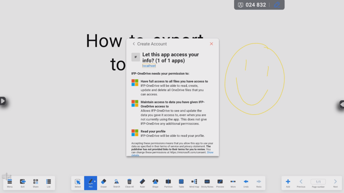 S4 Whiteboard cloud permissions