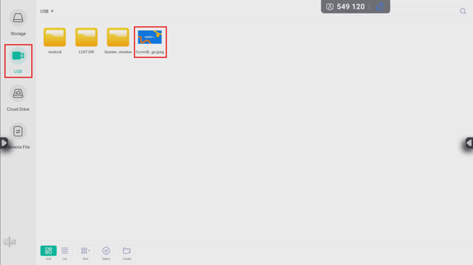 S4 files USB highlighted + Image