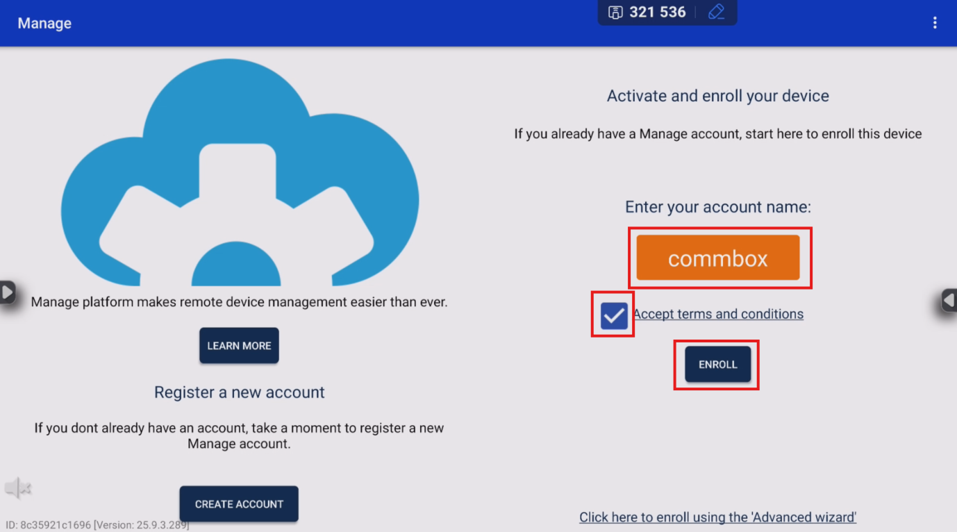 How do I enroll/add a device to my CommBox Manage account?