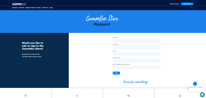 CommBox Store Request Page