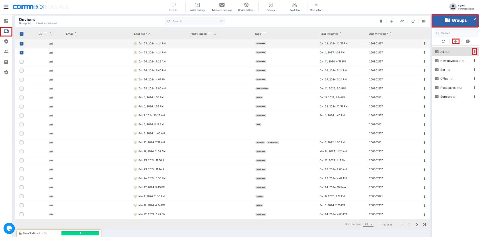 Ghost Commbox How do I manage my groups on CommBox Manage?